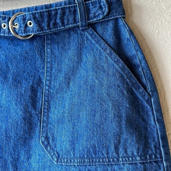 Gianni Bini Belted Denim Mini Skirt Size S - Picture 3 of 15